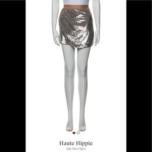 Haute Hippie pre owned silk sequin skirt Sz L